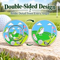 Marqueur de balle de golf magnétique avec marqueur central en fer amovible de 25 mm, design émaillé double face pour clubs de golf