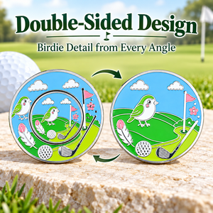 Marqueur de balle de golf magnétique avec marqueur central en fer amovible de 25 mm, design émaillé double face pour clubs de golf - Product Image 2