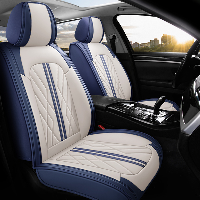 Four Seasons Universal Nappa Leather Car Seat Cover Breathable Comfortable Auto Seat Protector