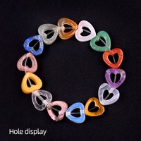 Perles en pierre d'agate naturelle AsVrai U 10 mm en forme de cœur creux pour la fabrication de bijoux, colliers, bracelets et accessoires