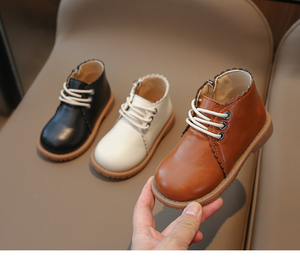 Botas de Tobillo Negras de Diseño Moderno para Niñas, con Cordones, Suela de Goma, Calzado de Seguridad Infantil para Invierno, Botas Cortas para Niños - Product Image 2