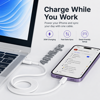 En stock, câble de charge rapide USB-C vers 8 broches de 2 m en silicone souple, cordon de synchronisation de données pour iPhone, iPad et appareils à 8 broches
