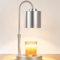 Lampe chauffe-bougie avec minuterie et variateur d'intensité, réglable en hauteur, cadeaux pour maman, décoration d'intérieur, argent