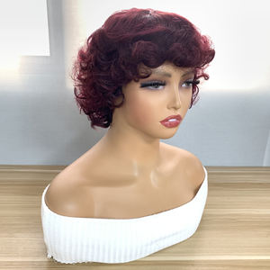 วิกผมแท้แบบสั้นหยิก โปรโมชั่นโรงงาน มีหลายสีในสต็อก - Product Image 2