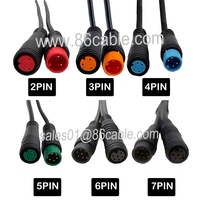 M6 M8 Connecteur étanche IP67 Câble d'extension 2-8pin à 7pin Ebike avec capteur de montage sur panneau circulaire Type DIN