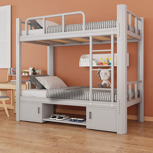 Étudiants fer acier meubles escaliers garçons double maison prix de stockage métal filles adolescents enfants adultes lits superposés mezzanine - Product Image 1
