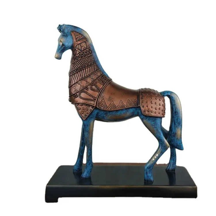 هدايا الأعمال الفاخرة رخيصة مخصصة مكتب الديكور راتنج أنيق تمثال حصان في الأماكن المغلقة