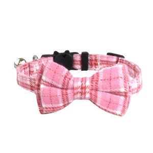 Ensemble collier à carreaux pour chat avec nœud papillon et bandana, boucle réglable, pour petits chats, toutes saisons, style classique - Product Image 3