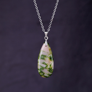 Colgante de sedimento marino de jaspe, joyería Bohemia, Latón chapado en oro para aliviar la ansiedad, Equilibrio Energético y meditación, venta al por mayor - Product Image 4