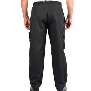 Black <b>Baggy</b> <b>Cargo</b> Chef <b>Pants</b> for Men and <b>Women</b> Drawstring Waist - Product Image 2