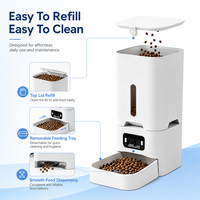 Distributeur automatique intelligent de nourriture pour animaux de compagnie avec caméra, contrôle via l'application Tuya, 7L, alimenté par batterie, moderne, portable, programmable, pour chats et chiens