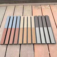 Panneau mural WPC 160*23mm Grille à quatre rails (Base noire, Semi-enveloppé) Acoustique