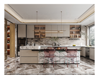 Cuisine moderne sur mesure haut de gamme avec îlot, design d'armoires intégrées d'usine, importée