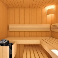 Sauna Traditionnel pour 2 à 6 Personnes, Design Moderne Extérieur, Vapeur Sèche et Humide avec Panneau de Commande Intelligent Infrarouge