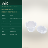 120ml Transparante PP sausbakje met deksel voor saladedressing en dips, wegwerp portiecup, lekvrij, magnetronbestendig, BPA-vrij