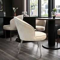 Chaise de vanité moderne en tissu avec pieds en métal Chaise de maquillage réglable en hauteur pour salon salle à manger Design doux