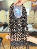 SHY Mini Crown Topper Multi Direction Parting Premium Human Hair Mono Base Private Label Packaging Brand Supply