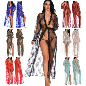 Biancheria intima da notte in pizzo da donna molti colori per scegliere cintura lunga con perizoma - Product Image 1