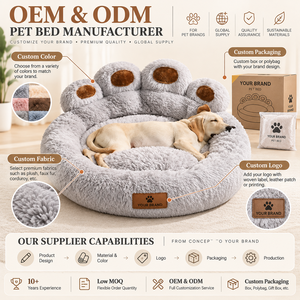 Coussin pour chien toutes saisons en peluche, lit chaud et confortable pour chat, idéal pour petits et grands chiens, design de lit pour chien, produits pour chiens en gros, personnalisable - Product Image 6