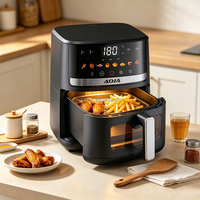Friteuse à air numérique multifonctionnelle 1350W avec réglage du temps et de la température, tube chauffant en acier inoxydable, cuisson sans huile