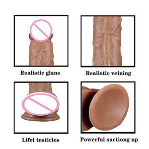 Dildo Realistico in PVC, Giocattolo Sessuale a Forma di Pene Spesso e Realistico con Forte Ventosa, Asta Morbida Testurizzata per Masturbazione Femminile Adulti - Product Image 5