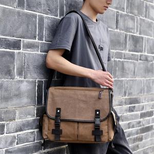 Bolsos cruzados de moda, bolso bandolera clásico de lona vegana para hombre - Product Image 3