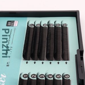 Pestañas Postizas Hechas a Mano Personalizadas, D+ Pelo Plano para Rizado, Proteína de Seda, Punta Doble, Pestañas para Injerto - Product Image 3