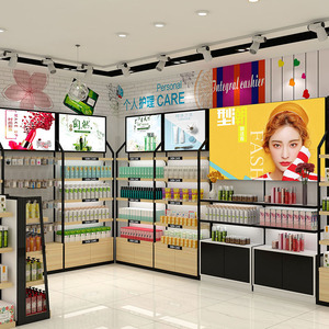 La <span class=keywords><strong>tienda</strong></span> de cosméticos está diseñada <span class=keywords><strong>como</strong></span> <span class=keywords><strong>tienda</strong></span> pequeña de cosméticos, estante de exhibición de productos de belleza y cuidado de la piel - Product Image 2