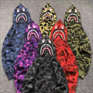 <span class=keywords><strong>Sudadera</strong></span> con Capucha y Cremallera Completa Bapees Camuflaje Tiburón de Alta Calidad 2026, 100% Algodón, Unisex para Hombre y Mujer, Estilo Urbano - Product Image 1