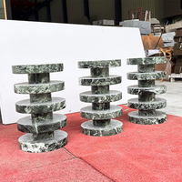 Table console moderne Cammy Marble Verde Alpi, luminaire pour petits salons, chambres à coucher, meubles faits à la main pour la maison