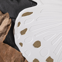 Merlin Living Nordic Décoration en céramique plaqué or Ornement papillon unique Texture réaliste mate Articles d'artisanat en porcelaine