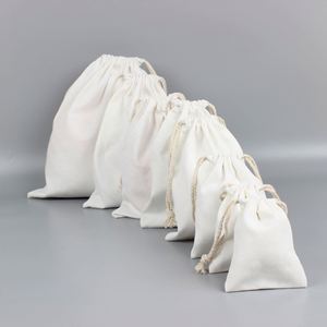 Sacs en coton à cordon de serrage géométriques, réutilisables, couleur personnalisée, sacs en mousseline pour fêtes, mariages, rangement, fournitures domestiques - Product Image 2