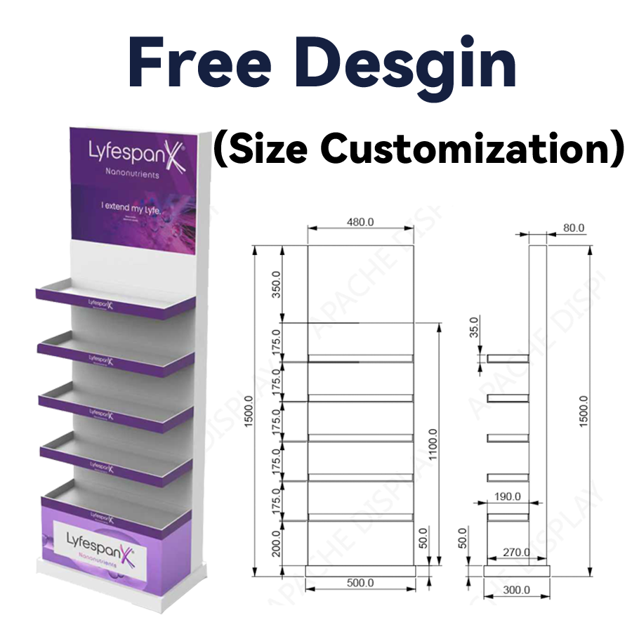 Apache Custom Multi Material Cosmetics Display Rack for Luxury Beauty Boutiques, Skincare Clinics and Department Store Counters — view 3