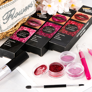 Bán Buôn Glitter Lip Kit Lip Makeup Set Long Lanh Cao Lip Gloss Bond Kép Tip Applicator Set Làm Cho Logo Của Riêng Bạn Nhãn Hiệu Riêng - Product Image 3