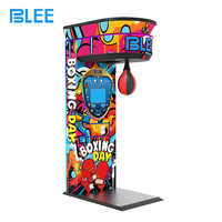 Machine de boxe multi-motifs BLEE, jeu de sac de frappe avec écran LED et fente pour pièces de monnaie, designs attrayants pour les lieux à fort trafic