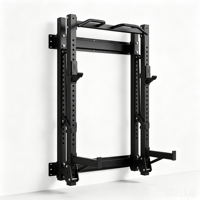Rack de squat mural en acier pliable, barre de traction, rack d'entraînement fonctionnel multi-stations, cage de musculation Smith