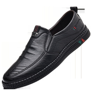 Mocasines casuales de cuero para hombre, suela suave, tacón bajo, suela exterior de goma para uso informal - Product Image 5