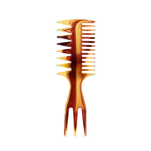 Pompadour Hair Comb Amber Plastic Professional Salon <b>Tool</b> For Styling Slicked Back Hair Large And <b>Small</b> Size - Product Image 2