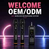 Microphone sans fil UHF professionnel JINJUE JU326 avec ECHO, micro portable de haute qualité pour scène, karaoké, église