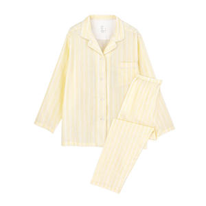 Ensemble <span class=keywords><strong>de</strong></span> pyjama décontracté unisexe en <span class=keywords><strong>gaze</strong></span> <span class=keywords><strong>double</strong></span> couche 100% coton respirant sans couture à manches courtes Mint Man New 50s - Product Image 5