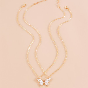 YICAI Collar de Amistad de Acero Inoxidable con Mariposas, 2 Piezas/Tarjeta, Regalo para Hermanas, Cumpleaños, Mejores Amigas para Siempre, Collar BFF para 2 - Product Image 3