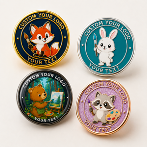 Pins en émail personnalisés sur le thème des animaux, badges de revers en métal, émail dur circulaire, thème artistique, cadeaux de collection - Product Image 2