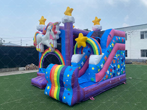 Unicorn Inflatable trượt nước kết hợp PVC tùy chỉnh trong nhà ngoài trời Sử dụng cho nhà trường dân cư trượt nước cho vui - Product Image 2