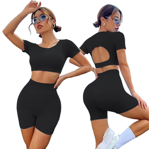 Short de sport léger à la pêche pour <span class=keywords><strong>femme</strong></span> et pantalon de <span class=keywords><strong>fitness</strong></span> solide à séchage rapide <span class=keywords><strong>tenue</strong></span> de yoga sans couture respirante à séchage rapide - Product Image 6