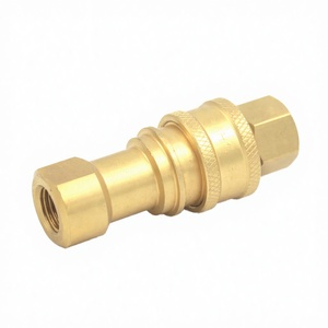 1/4" NPT Carpet Cleaning Vacuum Hose <b>Connector</b> Double Shut-off Smooth Surface Brass Casting <b>Quick</b> Disconnect Coupling - Product Image 2