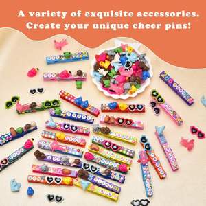 80 Piezas de Clips Decorativos para Animar el Espíritu, 80 Pinzas de Madera de Colores, <span class=keywords><strong>Mini</strong></span> Animales de Resina, Lazos, Margaritas y Pegatinas, Cuentas y Perlas para Bolígrafos - Product Image 3