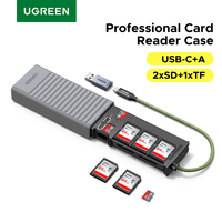 Boîtier de stockage pour lecteur de carte USB C UGREEN, boîtier pour carte mémoire haute vitesse, adaptateur OTG avec 12 emplacements pour cartes SD TF pour appareils photo