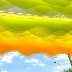 Nuovo Arrivo Tenda a Vela Ondulata Effetto Vento per Soffitto, Parasole per Ristoranti, Case Vacanza, Aree Panoramiche, Terrazze, Colore Arcobaleno, Effetto Onda d'Acqua - Product Image 3