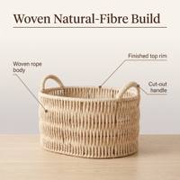Ensemble de trois paniers de rangement en corde de coton tressée pour salons, salles de bain et chambres – Garde les espaces bien rangés, style neutre et chaleureux