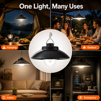 Lanterne de camping LED rechargeable Type-C 5W 200LM IP44, lampe de tente suspendue 1200mAh 2 modes, rétro, extérieur, urgence, blanc, plastique